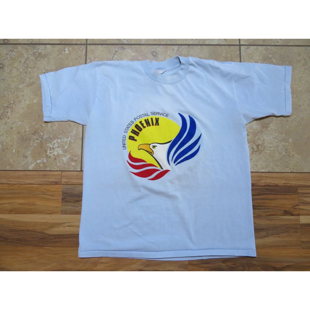 US Postal Service T-Shirt, Eagle Sun, Blue, Sz M 1980s